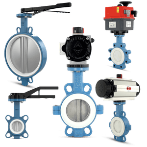 Затвор дисковый тип баттерфляй с прокладкой из ПТФЭ (PTFE) NST-WT2 DN200