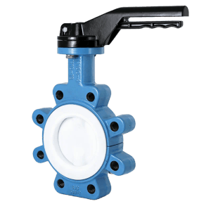 Затвор дисковый тип баттерфляй с прокладкой из ПТФЭ (PTFE) NST-WT2 DN80